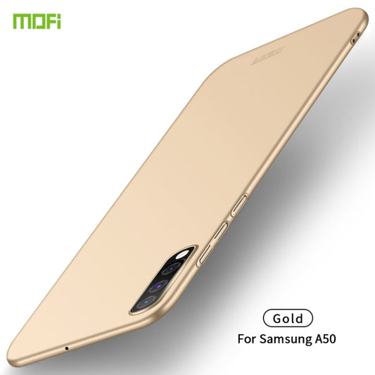 For Galaxy A50 MOFI Frosted PC Ultra-thin Hard Case(Gold) - Galaxy Phone Cases by MOFI | Online Shopping UK | buy2fix