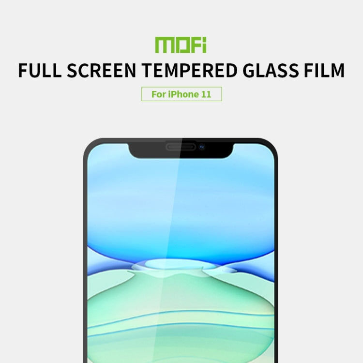 For iPhone 11 MOFI 9H 2.5D Full Screen Tempered Glass Film(Black) - iPhone 11 Tempered Glass by MOFI | Online Shopping UK | buy2fix