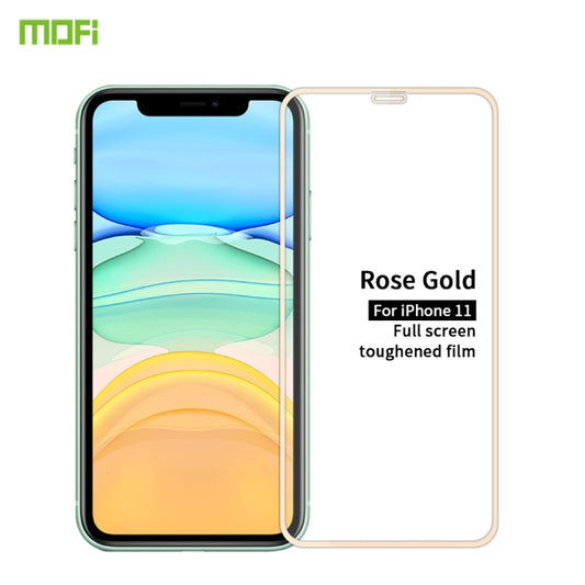 For iPhone 11 / XR MOFI 9H 2.5D Full Screen Tempered Glass Film(Rose gold) - iPhone 11 Tempered Glass by MOFI | Online Shopping UK | buy2fix