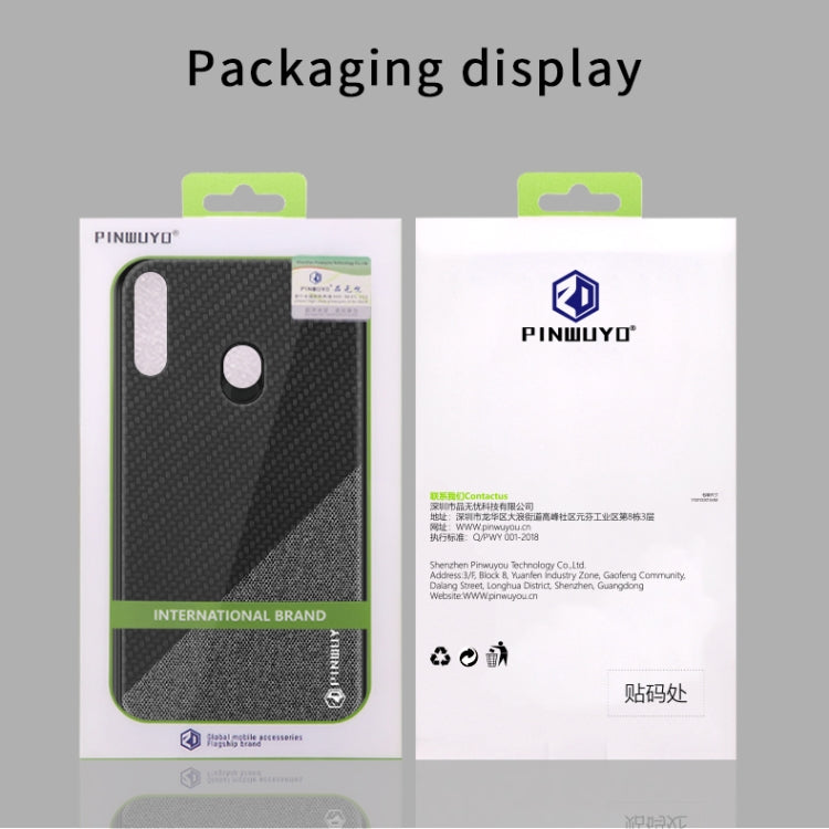 For Galaxy A20S PINWUYO Rong Series  Shockproof PC + TPU+ Chemical Fiber Cloth Protective Cover(Blue) - Galaxy Phone Cases by PINWUYO | Online Shopping UK | buy2fix