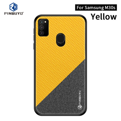 For Galaxy M30S PINWUYO Rong Series  Shockproof PC + TPU+ Chemical Fiber Cloth Protective Cover(Yellow) - Galaxy Phone Cases by PINWUYO | Online Shopping UK | buy2fix