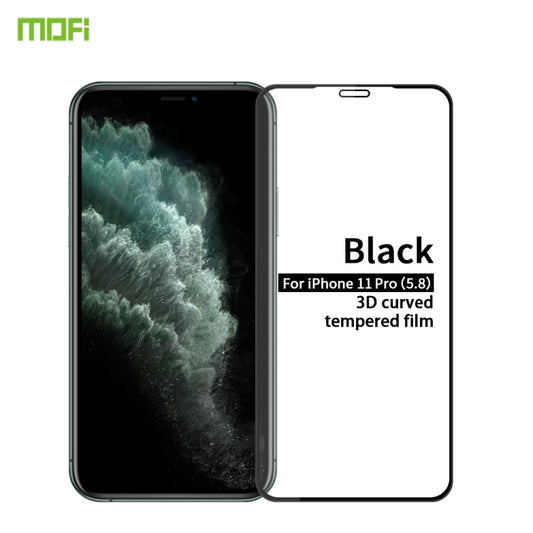 For iPhone 11 Pro MOFI 9H 3D Explosion-proof Curved Screen Tempered Glass Film(Black) - iPhone 11 Pro Tempered Glass by MOFI | Online Shopping UK | buy2fix