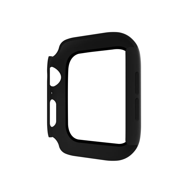 ENKAY Hat-prince Full Coverage PC Case + Tempered Glass Protector for Apple Watch Series 5 / 4 44mm(Black) - Watch Cases by ENKAY | Online Shopping UK | buy2fix