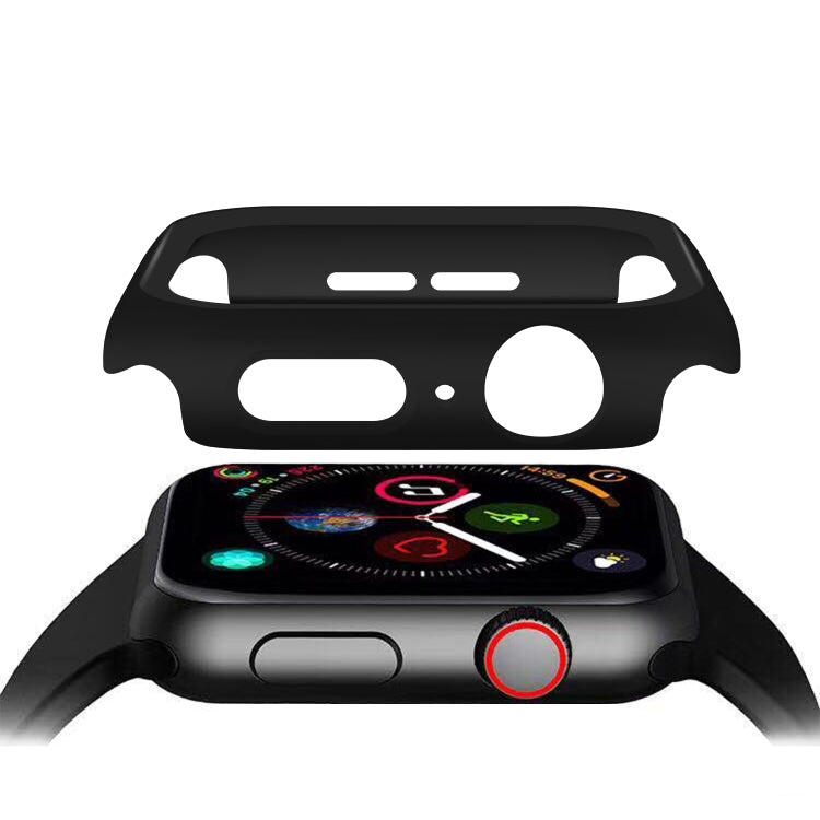 ENKAY Hat-prince Full Coverage PC Case + Tempered Glass Protector for Apple Watch Series 5 / 4 44mm(Black) - Watch Cases by ENKAY | Online Shopping UK | buy2fix