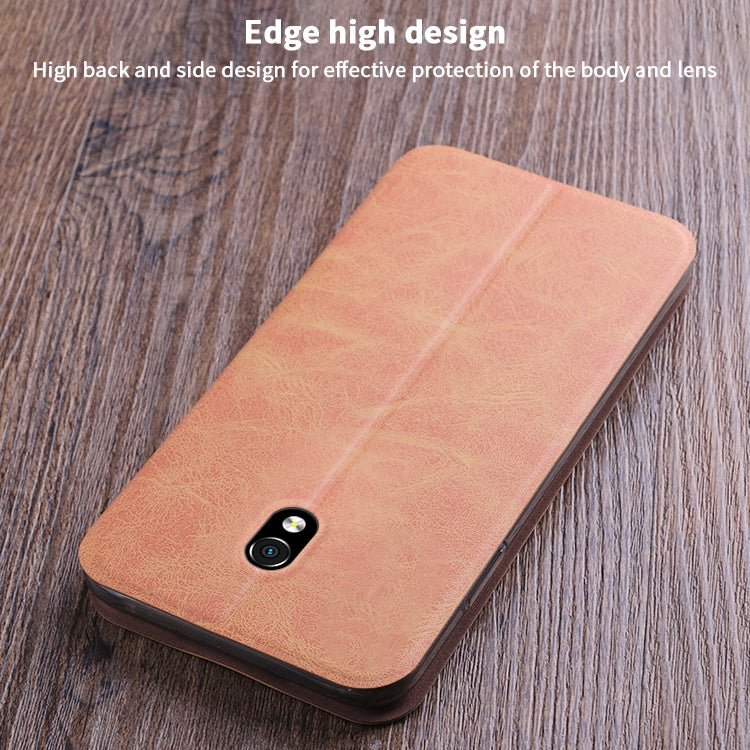 For Xiaomi RedMi 8A MOFI Crazy Horse Texture Horizontal Flip Protective Leather Case(Brown) - Xiaomi Cases by MOFI | Online Shopping UK | buy2fix