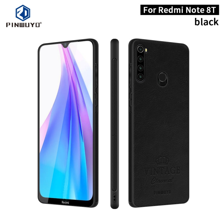 For Xiaomi Redmi Note 8T PINWUYO Pin Rui Series Classical PU Leather + PC + TPU Anti-fall All-inclusive Case (Black) - Xiaomi Cases by PINWUYO | Online Shopping UK | buy2fix