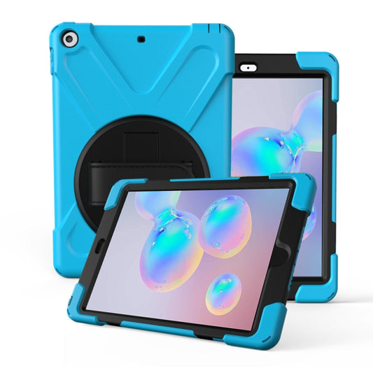 For Galaxy Tab S6 10.5 T860/T865/T867 2019  360 Degree Rotation PC + Silicone Protective Case with Holder & Hand-strap(Light Blue) - Tab S6 10.5 T860 / T865 by buy2fix | Online Shopping UK | buy2fix