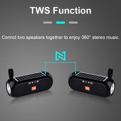 T&G TG182 Portable Column Wireless Stereo Music Box Solar Power waterproof USB AUX FM radio super bass(Black) - Desktop Speaker by T&G | Online Shopping UK | buy2fix