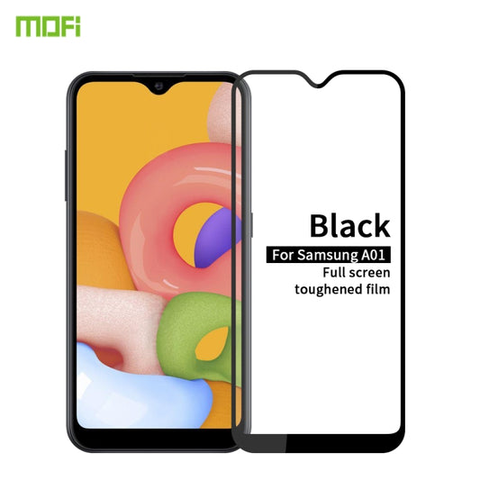 For Galaxy A01 MOFI 9H 2.5D Full Screen Tempered Glass Film(Black) - Galaxy Tempered Glass by MOFI | Online Shopping UK | buy2fix