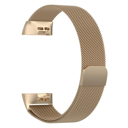 Stainless Steel Magnet Watch Band for FITBIT Charge 4 / 3, Large Size: 210x18mm(Champagne Gold) - Watch Bands by buy2fix | Online Shopping UK | buy2fix