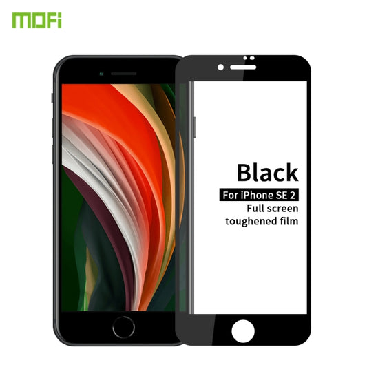 For iPhone SE 2020 MOFI 9H 2.5D Full Screen Tempered Glass Film(Black) - iPhone SE 2022 / 2020 Tempered Glass by MOFI | Online Shopping UK | buy2fix