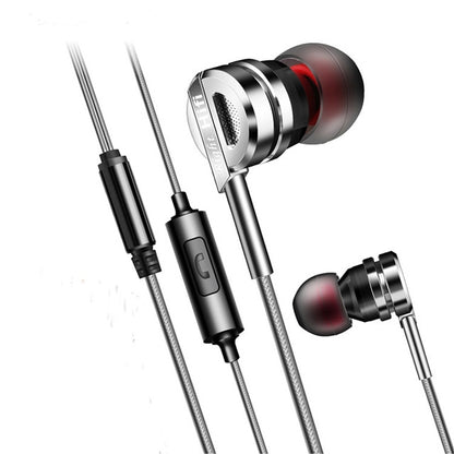 Earphone Headphones D05 Metal Stereo Headset with Mic Earphones Noise Cancelling auriculares Earbud for phone Xiaomi Music(Silver Grey) - In Ear Wired Earphone by buy2fix | Online Shopping UK | buy2fix