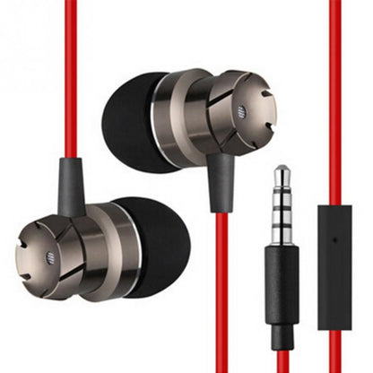 3.5mm Wired Headphones Handsfree Headset In Ear Earphone Earbuds with Mic for Xiaomi Phone MP3 Player Laptop(Black Grey) - In Ear Wired Earphone by buy2fix | Online Shopping UK | buy2fix