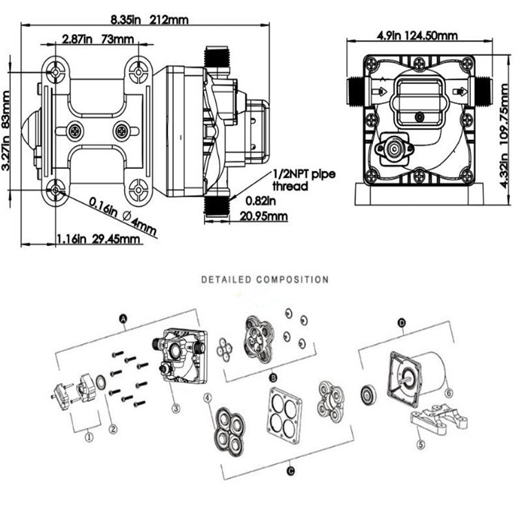 Newmao Reciprocating Diaphragm Pump DC Small Water Pump, EU Plug(DC 24V) - Pumps by buy2fix | Online Shopping UK | buy2fix