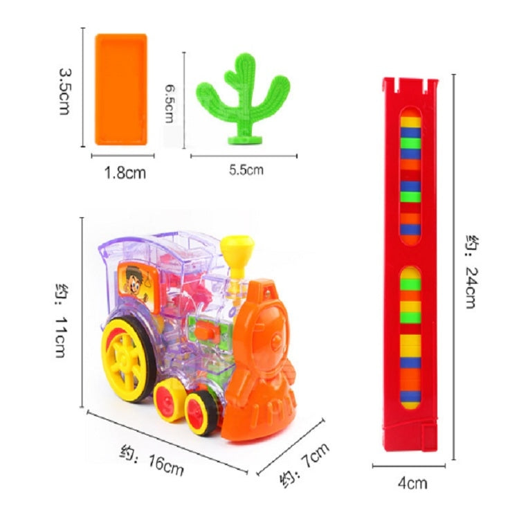 Puzzle Domino Car Electric Train With Sound And Light Music Automatic Licensing Electric Car Toy( Transparent) - Music Toys by buy2fix | Online Shopping UK | buy2fix