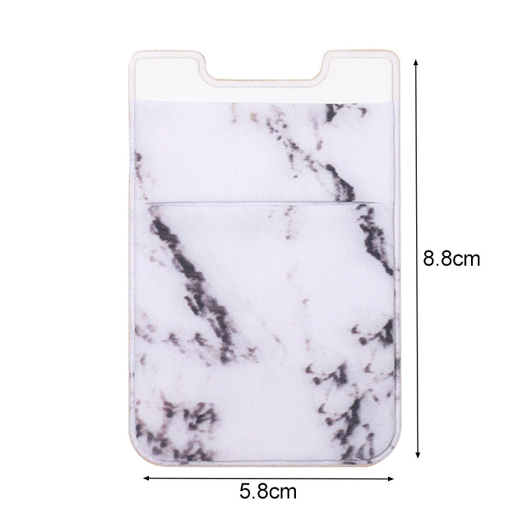 Marble Pattern Road Stretch Phone Back Plastic Card Holder Sticky Phone Clip(White) - Card & Passport Bags by buy2fix | Online Shopping UK | buy2fix