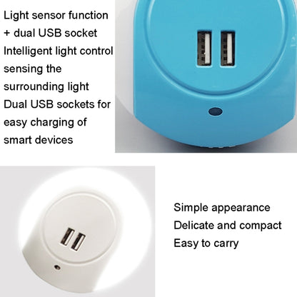 A78B LED Night Light With USB Port Intelligent Light Control Sensor Light, Plug:AU Plug(White) - Sensor LED Lights by buy2fix | Online Shopping UK | buy2fix