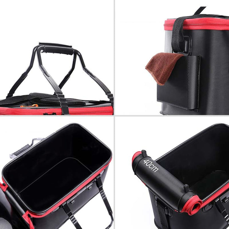 Thickened Multifunctional Folding Live Fish Box Fishing Bucket, Size:50 cm (with Handle and Side Pocket)(Black) - Storage Boxes & Storage Bags by buy2fix | Online Shopping UK | buy2fix