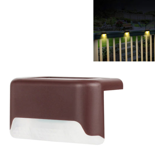 4 PCS Solar Railing Light Staircase Light Outdoor Waterproof LED Step Light Garden Decoration Landscape Light, Warm White Light(Brown) - Street Lights by buy2fix | Online Shopping UK | buy2fix