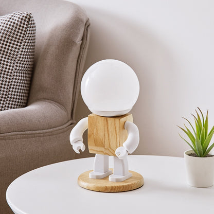 Solid Wood Robot Bedroom Bedside Simple Study Lamp Table Lamp, Style:USB Models - Bedside Light by buy2fix | Online Shopping UK | buy2fix