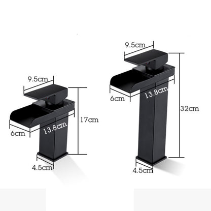 Bathroom Wide Mouth Faucet Square Sink Single Hole Basin Faucet, Specification: HT-81567 Wide Mouth High Type - Faucets & Accessories by buy2fix | Online Shopping UK | buy2fix