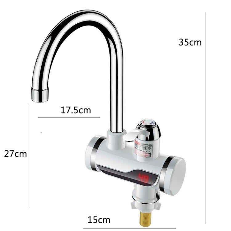 Kitchen Instant Electric Hot Water Faucet Hot & Cold Water Heater CN Plug Specification: Digital Display Lower Water Inlet - Faucets & Accessories by buy2fix | Online Shopping UK | buy2fix