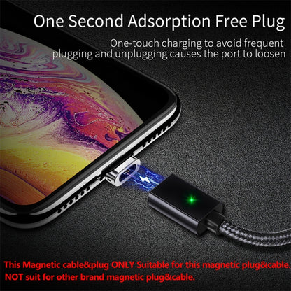 2 PCS ESSAGER Smartphone Fast Charging and Data Transmission Magnetic Cable with 8 Pin Magnetic Head, Cable Length: 2m(Black) - Charging Cable & Head by buy2fix | Online Shopping UK | buy2fix