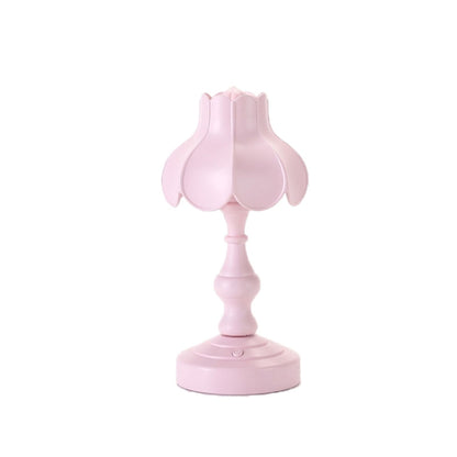 Retro Charging Table Lamp Bedroom Bed LED Eye Protection Light(LD05 Lotus Pink) - Bedside Light by buy2fix | Online Shopping UK | buy2fix