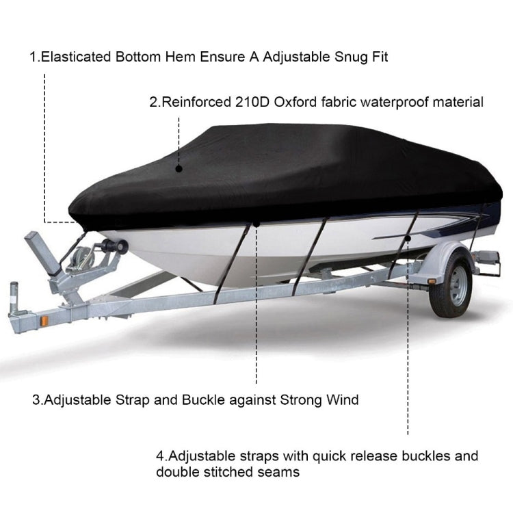 210D Waterproof Boat Cover Speedboat Towed Fishing V-Shaped Boat Cover Rain And Sun Protection Cover, Specification:  20-22FT  700x320cm - Marine Accessories & Parts by buy2fix | Online Shopping UK | buy2fix