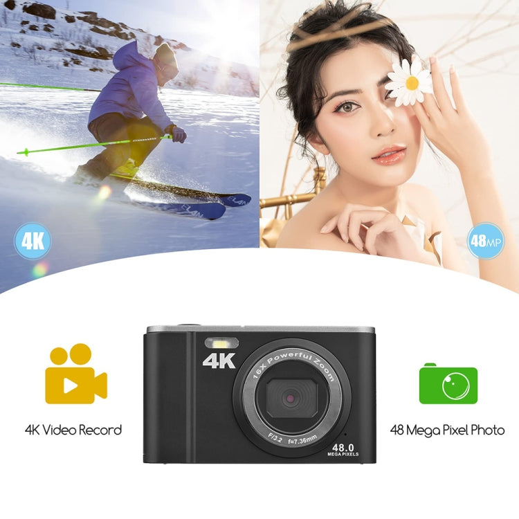 DC303A 2.8-Inch 4K 16X Zoom HD Digital Camera Mini Children Photography Camera US Plug(Black) - Children Cameras by buy2fix | Online Shopping UK | buy2fix