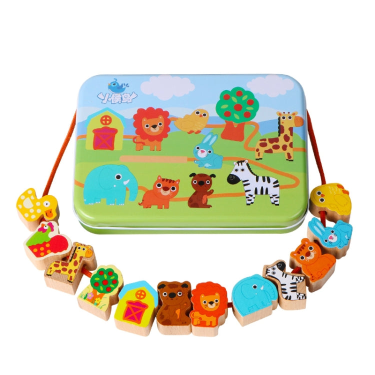Wooden Toys Baby DIY Toy Cartoon Fruit Animal Stringing Threading Wooden Beads Toy(Vegetable and Fruit) - Early Education Toys by buy2fix | Online Shopping UK | buy2fix