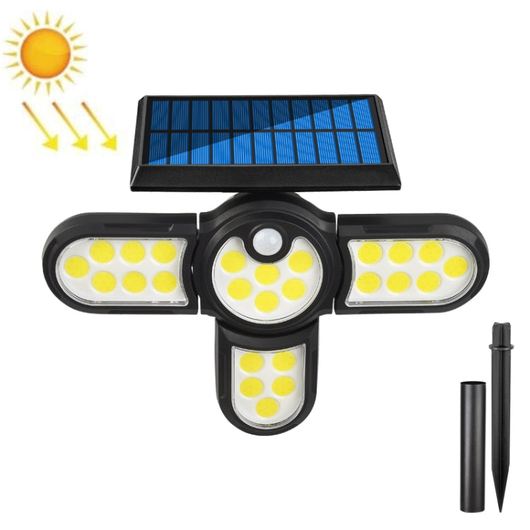 Garden Solar Wall Light Outdoor Waterproof Lawn Light Landscape Corridor Small Street Light, Spec: 4-Head 175 COB - Solar Lights by buy2fix | Online Shopping UK | buy2fix