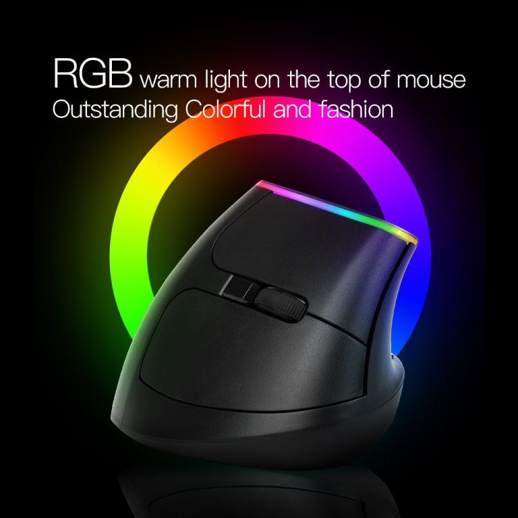 DELUX M618DB 6-Keys 1600 DPI RGB Vertical Wireless Bluetooth Dual-Mode Mouse(Lithium Bluetooth Version) - Wireless Mice by DELUX | Online Shopping UK | buy2fix