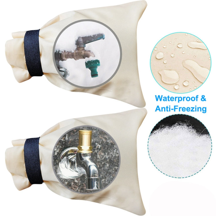 3 PCS Outdoor Winter Faucet Waterproof Oxford Cloth Antifreeze Cover, Size: 14x20cm(Off White) - Faucets & Accessories by buy2fix | Online Shopping UK | buy2fix