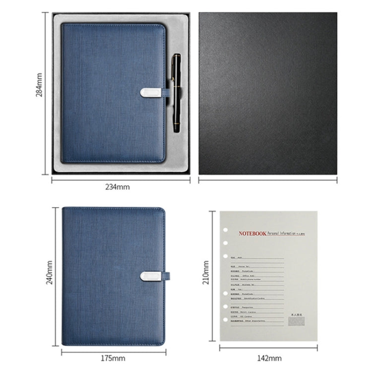 A5 Three-Dimensional Leather Pattern Notebook Set With 16GB U Disk, Specification: U Disk Style(Light Green) - Notebooks by buy2fix | Online Shopping UK | buy2fix