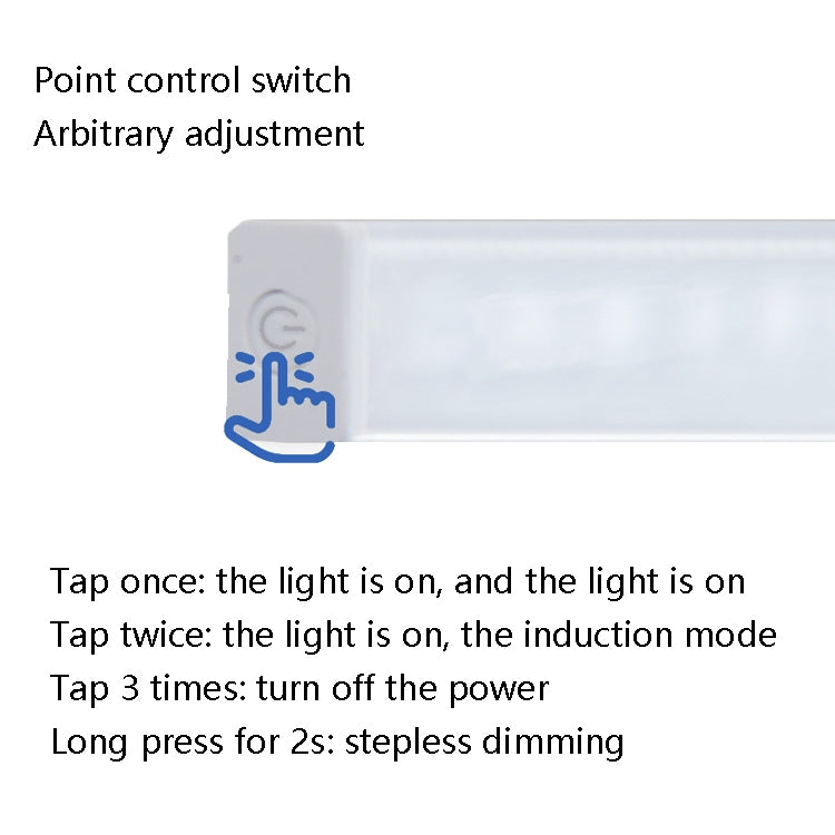 LED Human Body Induction Lamp Long Strip Charging Cabinet Lamp Strip, Size: 10cm(Silver and Warm Light) - Sensor LED Lights by buy2fix | Online Shopping UK | buy2fix