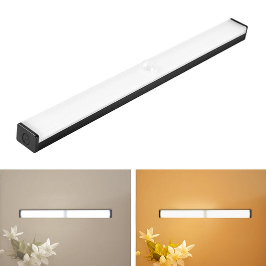 LED Human Body Induction Lamp Long Strip Charging Cabinet Lamp Strip, Size: 21cm(Black and White Light) - Sensor LED Lights by buy2fix | Online Shopping UK | buy2fix