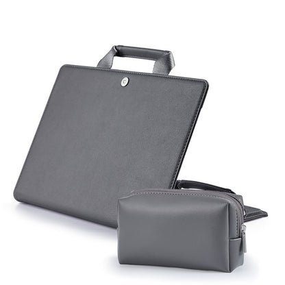 Book Style Laptop Protective Case Handbag For Macbook 13 inch(Gray + Power Bag) - Protective Bags by buy2fix | Online Shopping UK | buy2fix