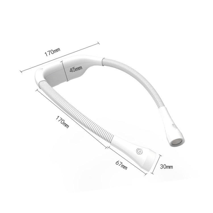 Hanging Neck Lamp Student Eye Protection Led Reading Lamp USB Rechargeable Book Lamp(White) - Desk Lamps by buy2fix | Online Shopping UK | buy2fix