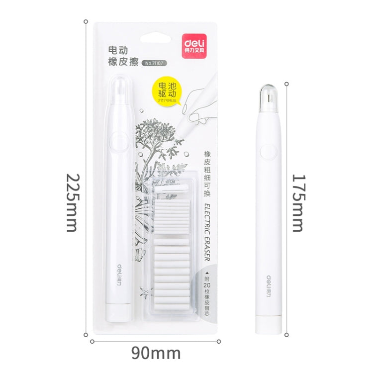 Deli 71107 Electric Eraser Art Can Replace The Core Rubber Core(White Shell) - Eraser & Correction Tape by Deli | Online Shopping UK | buy2fix