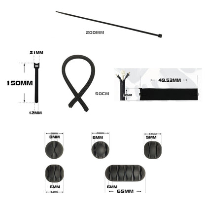 125 In 1 Desktop Data Cable Organizer Storage Winder Combination Set - Cable Organizer by buy2fix | Online Shopping UK | buy2fix