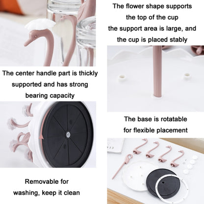 Home Portable Drainer Cup Holder With Rotatable Tray, Specification: Four Cups(Light Pink) - Shelf by buy2fix | Online Shopping UK | buy2fix