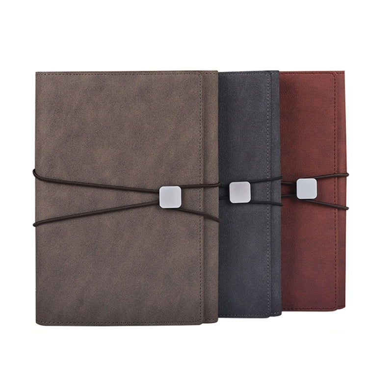 A5 Business Loose-leaf Notebook Office Stationery Leather PU Notepad(Red Brown) - Notebooks by buy2fix | Online Shopping UK | buy2fix