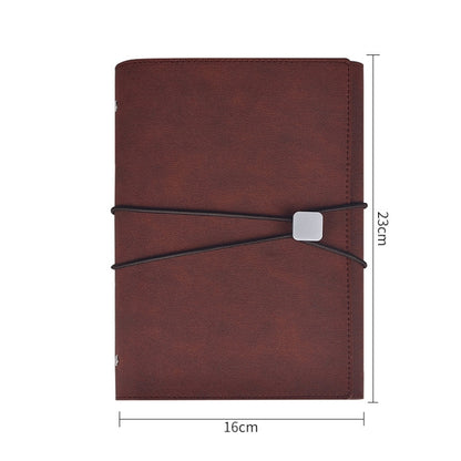 A5 Business Loose-leaf Notebook Office Stationery Leather PU Notepad(Red Brown) - Notebooks by buy2fix | Online Shopping UK | buy2fix