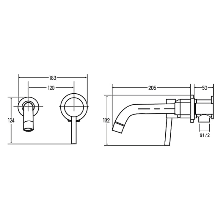 In-wall Hidden Concealed Faucet Hot and Cold Copper Mixing Valve, Specification: Silver Split - Faucets & Accessories by buy2fix | Online Shopping UK | buy2fix