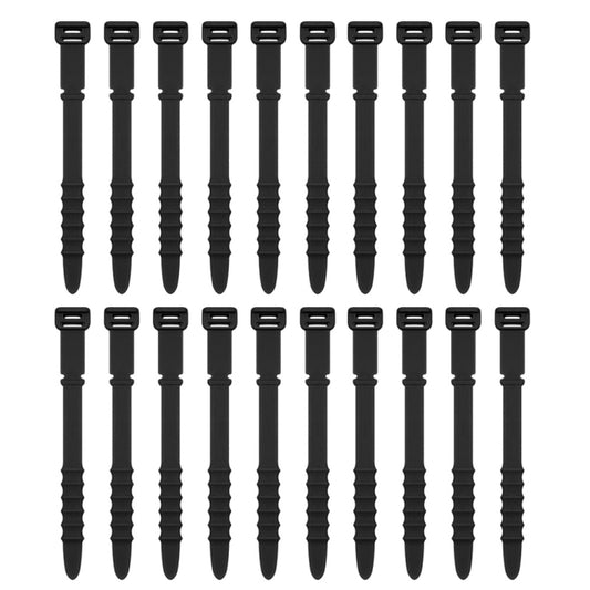 3 Sets 20pcs/Set  Fishbone Silicone Cable Tie Cable Organizer Winder, Color: Black - Cable Organizer by buy2fix | Online Shopping UK | buy2fix