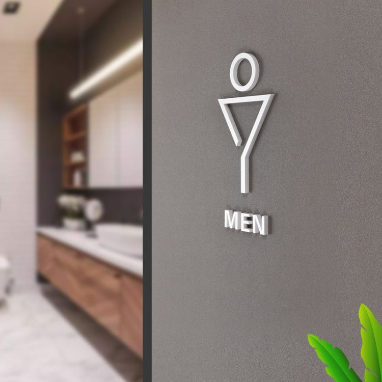 19 x 14cm Personalized Restroom Sign WC Sign Toilet Sign,Style: Tie-Golden Separate - Ornaments by buy2fix | Online Shopping UK | buy2fix