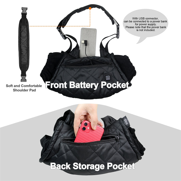 Outdoor Camping USB Heated Smart Warm Handbag(Khaki) - Others by buy2fix | Online Shopping UK | buy2fix