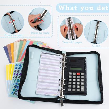A6 Handheld Zipper Bag Type Large Capacity Cash Budget Book Handbook(Black Gray) - Notebooks by buy2fix | Online Shopping UK | buy2fix