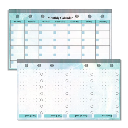 A6 6 Hole Budget Book Loose-leaf Replacement Core Handbook Insert,Spec: Monthly Plan 56 Sheets - Notebooks by buy2fix | Online Shopping UK | buy2fix